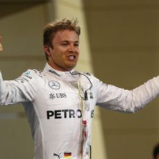 Nico Rosberg muestra su euforia al ganar en Baréin