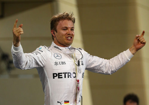 Nico Rosberg muestra su euforia al ganar en Baréin