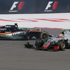 Incidente entre Esteban Gutiérrez y Nico Hülkenberg