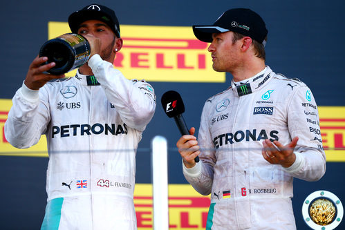 Nico Rosberg y Lewis Hamilton comparten podio de nuevo