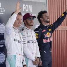 Las cámaras captan la alegría de Hamilton, Rosberg y Ricciardo