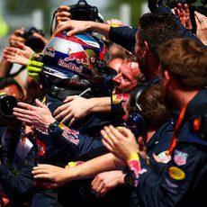 Alegría en Red Bull por la victoria de Max Verstappen