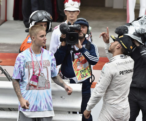 Justin Bieber estuvo en Mónaco para apoyar a Lewis Hamilton