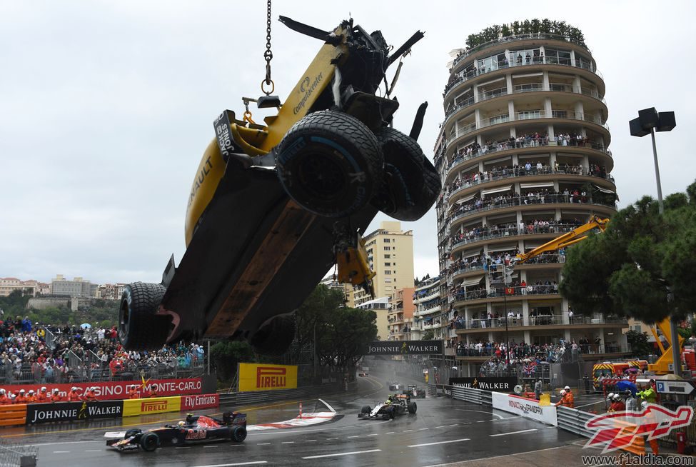 Estado del coche de Jolyon Palmer tras el accidente