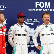 Hamilton, Rosberg y Vettel triunfan en la clasificación