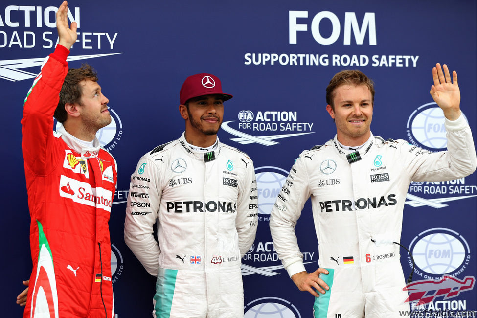 Hamilton, Rosberg y Vettel triunfan en la clasificación