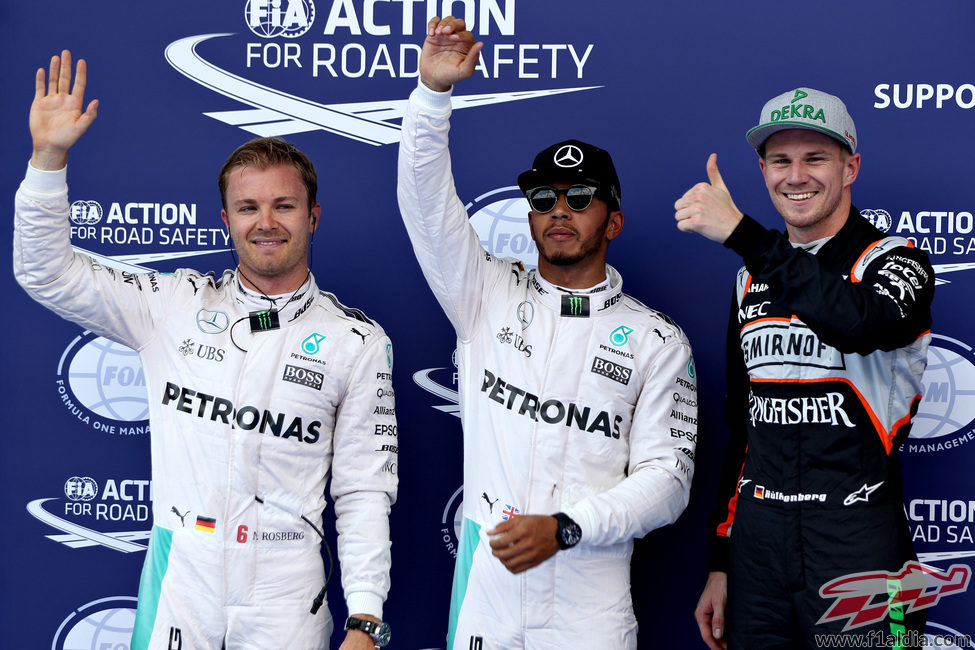 Hamilton, Rosberg y Hülkenberg los más rápidos en Austria