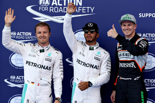Hamilton, Rosberg y Hülkenberg los más rápidos en Austria