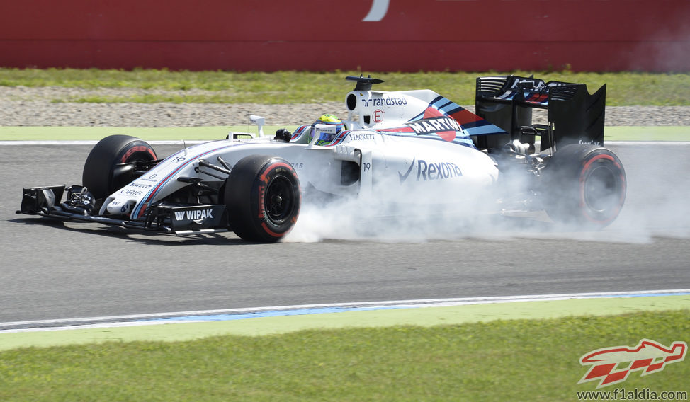 Pasada de frenada de Felipe Massa en Alemania