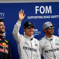 Nico Rosberg, Lewis Hamilton y Daniel Ricciardo triunfan