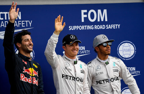 Nico Rosberg, Lewis Hamilton y Daniel Ricciardo triunfan