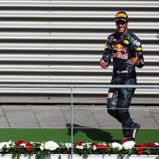 Sonrisa de Daniel Ricciardo en el podio de Spa