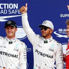 Alegría de Hamilton, Rosberg y Vettel en Monza