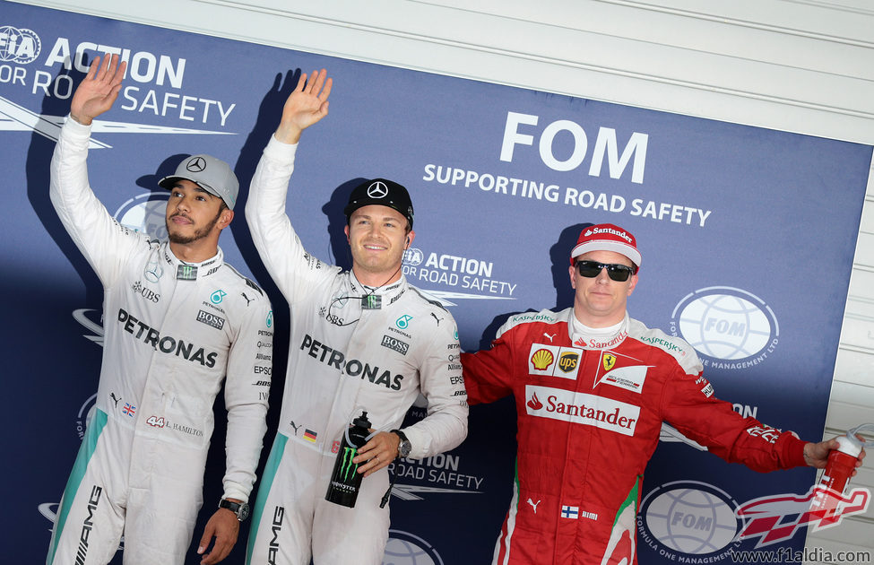 Rosberg, Hamilton y Räikkönen sonríen en Japón