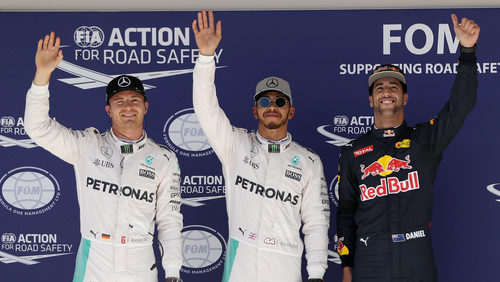 Hamilton, Rosberg y Ricciardo vuelan en clasificación