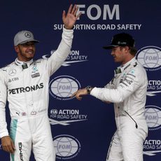 Primera fila en parrilla para Lewis Hamilton y Nico Rosberg