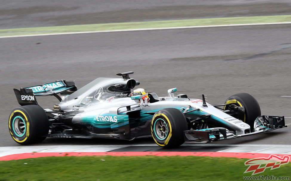 Más fotos de Hamilton conduciendo el W08