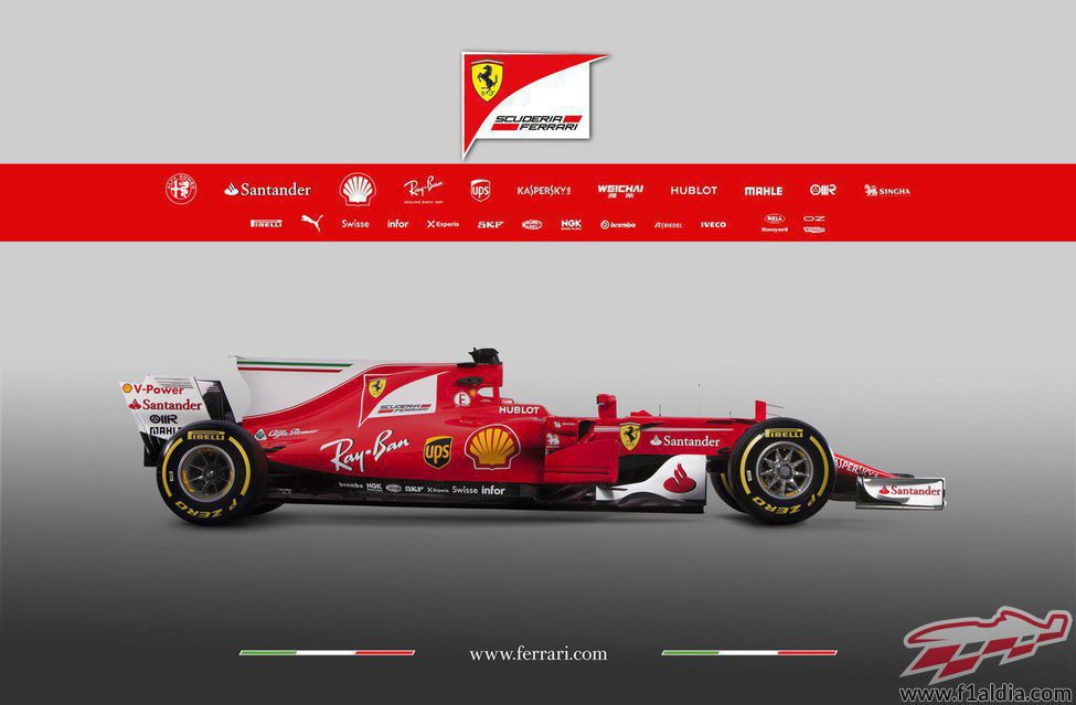 Lateral derecho del Ferrari SF70H