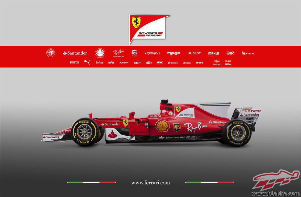 Lateral izquierdo del Ferrari SF70H