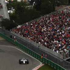 Lance Stroll en su GP de casa