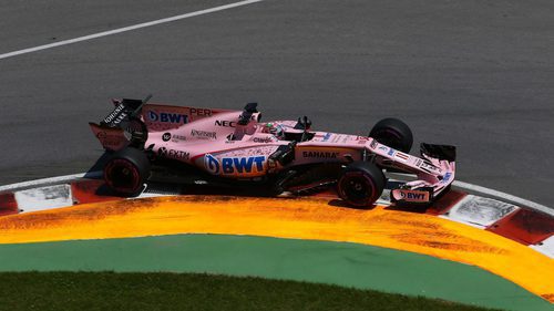 Sergio Pérez, durante la clasificación del GP de Canadá