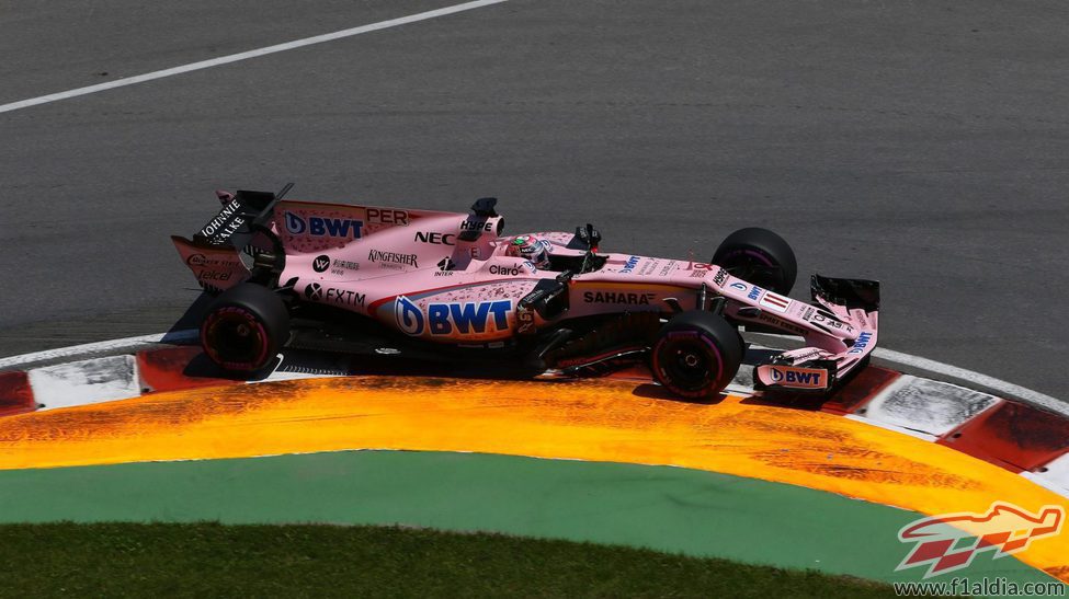 Sergio Pérez, durante la clasificación del GP de Canadá