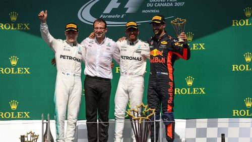Hamilton, Bottas y Ricciardo comparten podio en Canadá