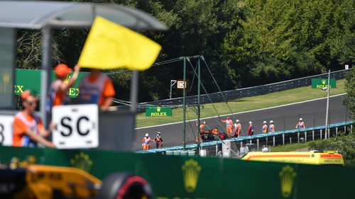 Cartel del Safety Car tras el accidente de Ricciardo