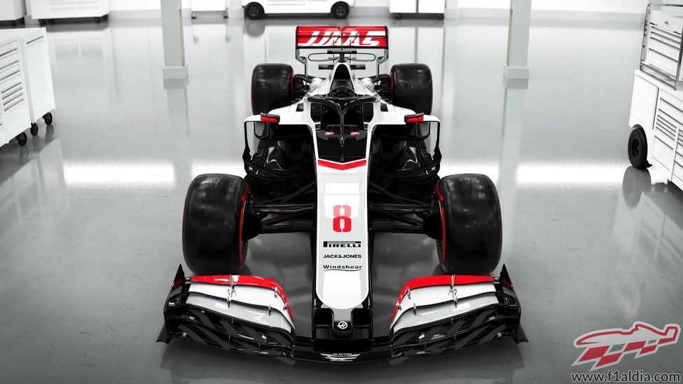 Frontal del monoplaza de Haas: VF-20