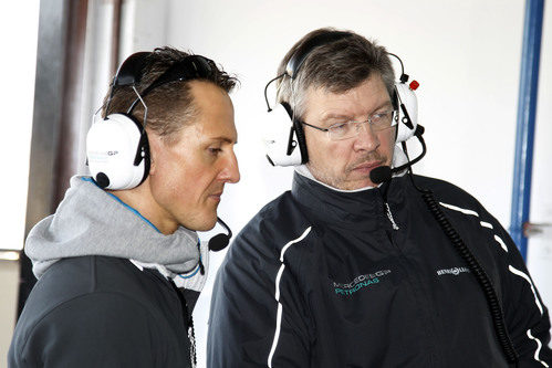 Schumacher y Brawn en Valencia