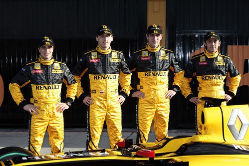 Jérôme D'Ambrosio, Robert Kubica, Vitaly Petrov y Ho-Pin Tung