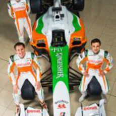 Di Resta, Sutil y Liuzzi con el VJM03