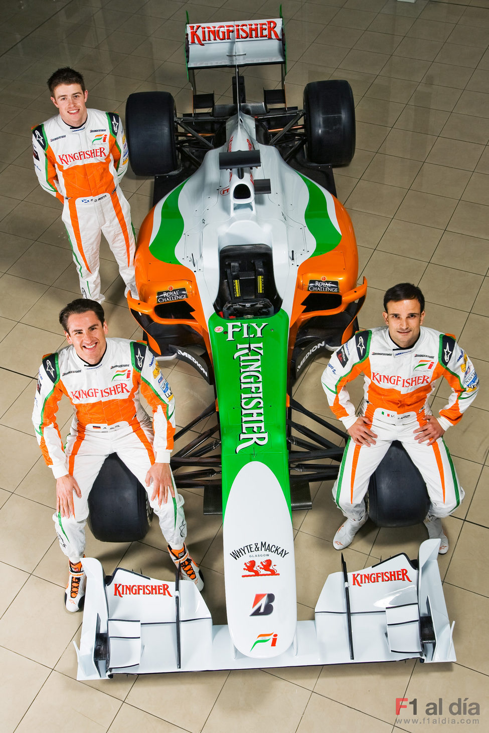 Di Resta, Sutil y Liuzzi con el VJM03