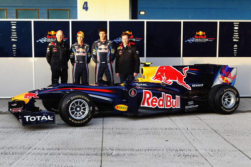 Adrian Newey, Vettel, Webber y Christian Horner