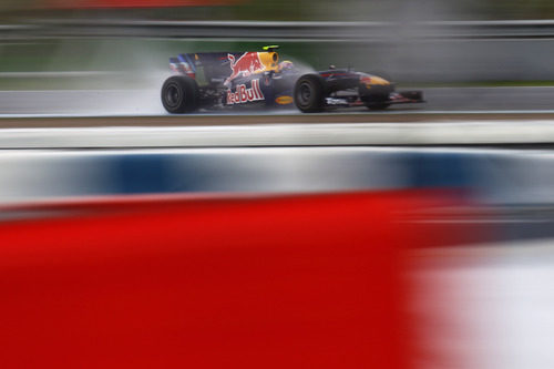 Webber bajo la lluvia