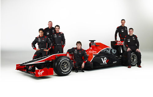El equipo Virgin Racing al completo
