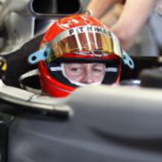 Schumacher con su casco rojo