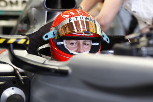 Schumacher con su casco rojo
