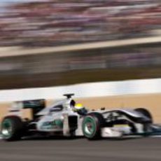 El W01 de Rosberg a toda velocidad