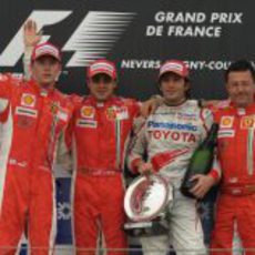 El podio del GP de Francia 2008