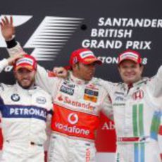 Heidfeld, Hamilton y Barrichello