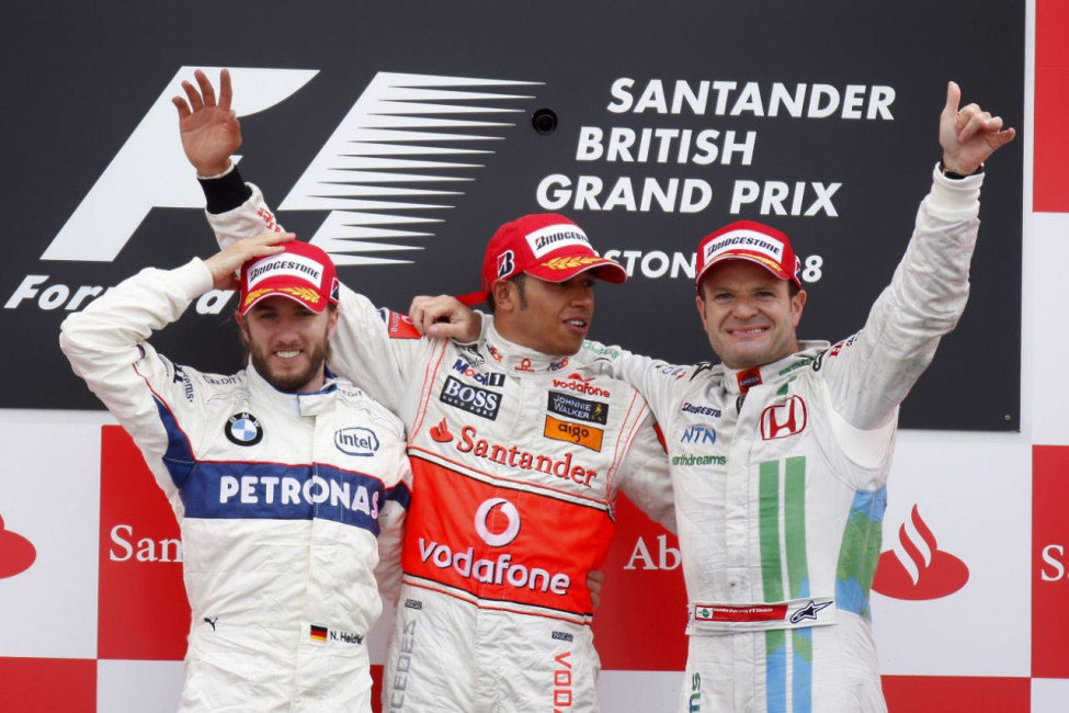 Heidfeld, Hamilton y Barrichello