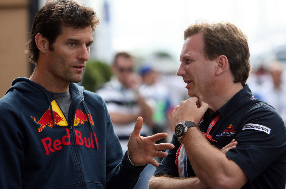 Webber y su jefe de equipo