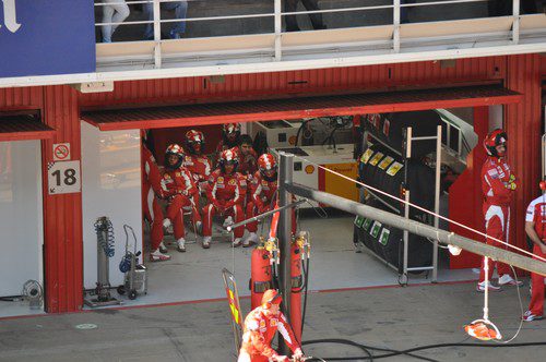 El box de Ferrari