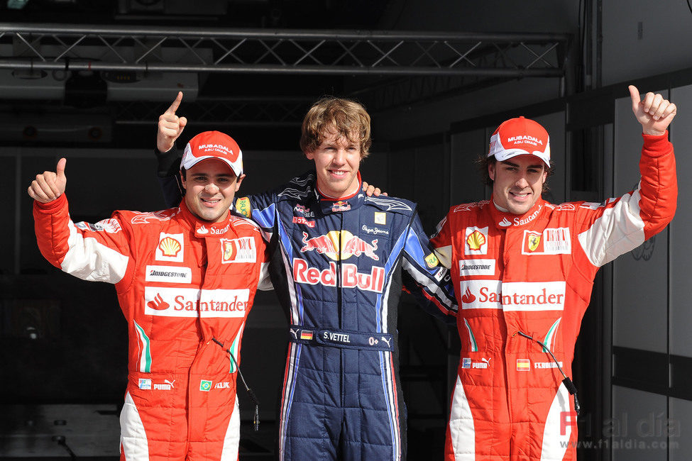 Vettel 1º, Massa 2º y Alonso 3º