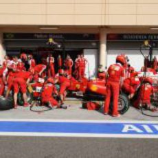 Cambio de neumáticos para Alonso