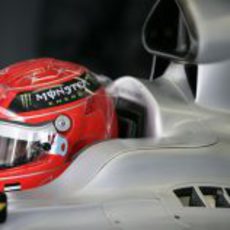 Schumacher en su box