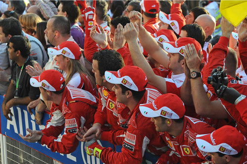 El equipo Ferrari está exultante