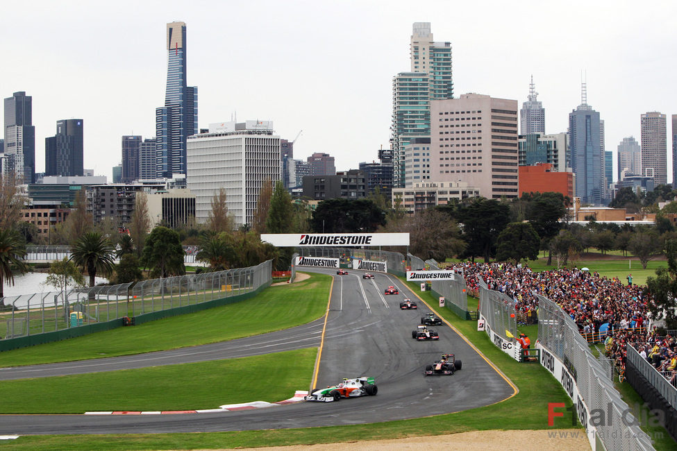 Un circuito en medio de la ciudad de Melbourne