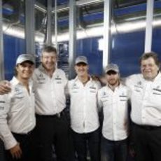 Rosberg, Brawn, Schumacher, Heidfeld y Haug